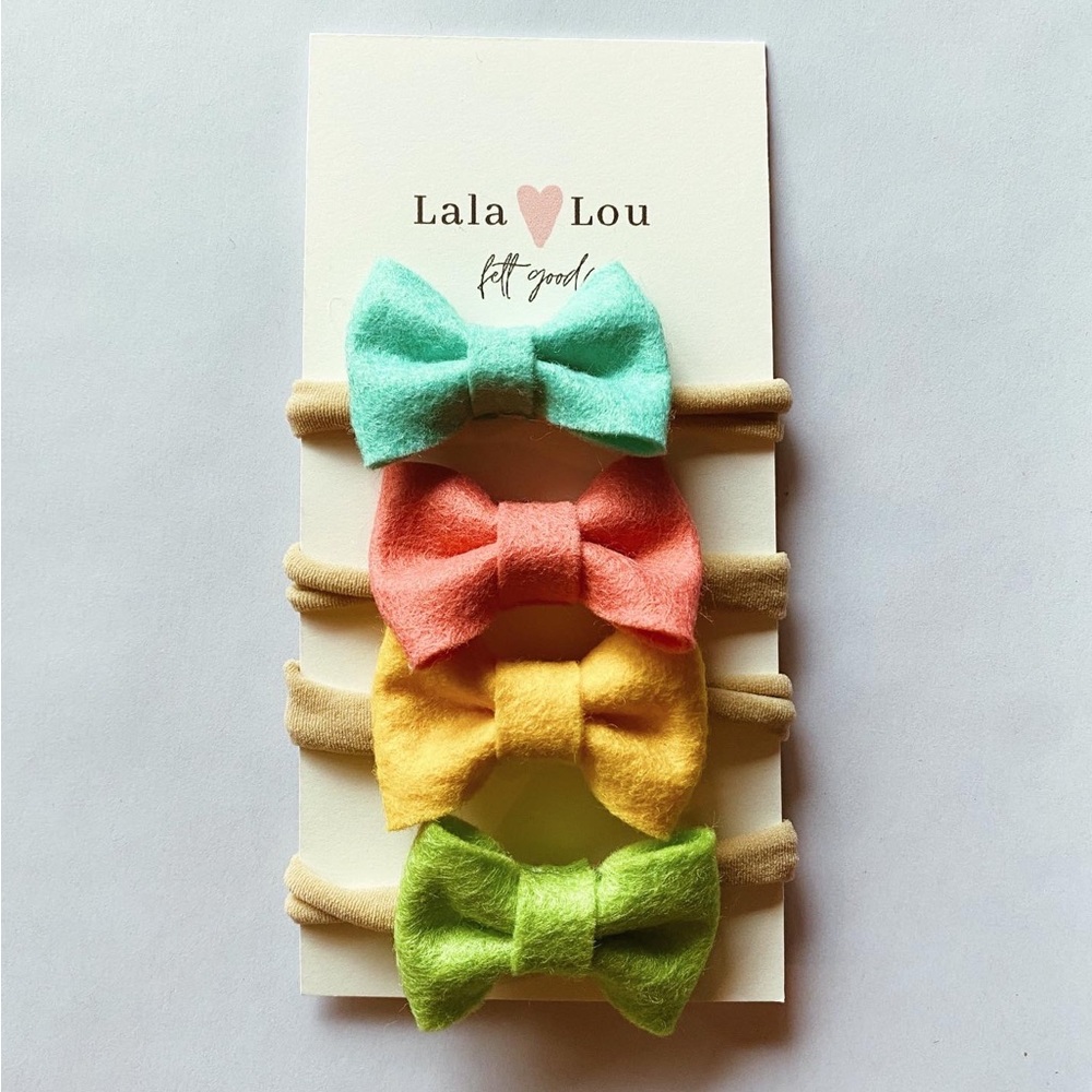 California Dreamin’ mini felt bow headband set, nylon headband set